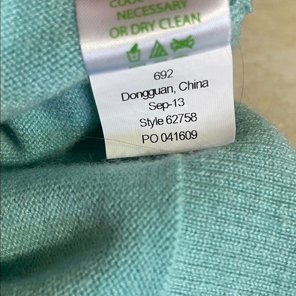 Lilly Pulitzer Blue Green Sweater Palm Leaf Intarsia Knit Medium Wool Blend - Picture 10 of 11